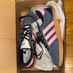 Adidas Women's Cloudfoam Plus Sneakers - Pink and Navy